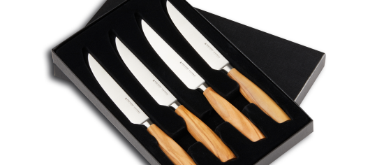 SIZE S OLIVE Steakmesser Set, 4-teilig ohne Säge 